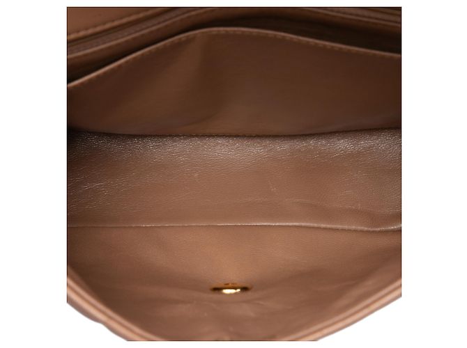 Chanel Braun Vertical Gestepptes Lambskin Single Flap Größe Medium Hellbraun - Ansicht 4