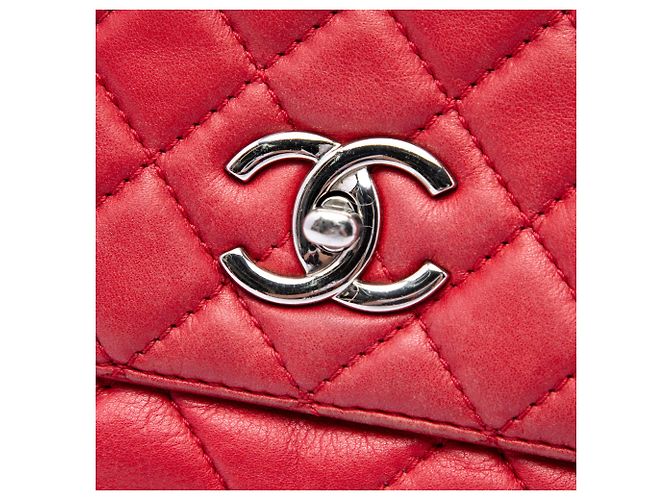 Chanel Red CC Quilted Calfskin In The Business Flap Rosso - vista 5