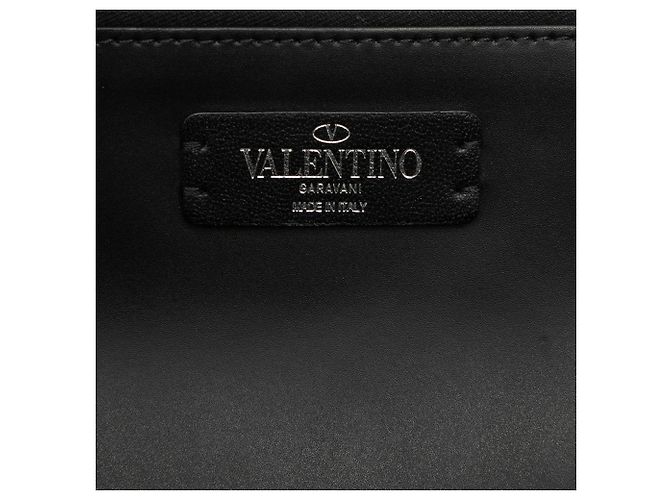 Tote Valentino in pelle di vitello nera con Rockstud VLTN Nero - vista 5
