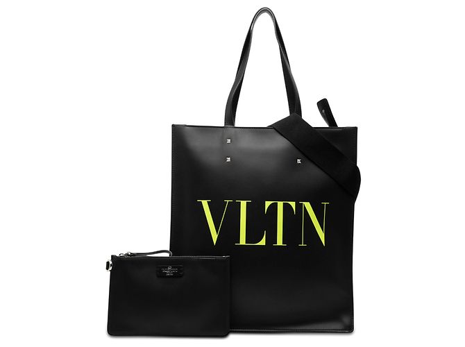 Tote Valentino in pelle di vitello nera con Rockstud VLTN Nero - vista 7