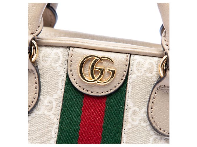 Borsa Gucci Beige Mini GG Supreme Web Ophidia - vista 5