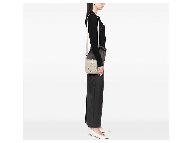 Hermès Gray Clemence Evelyne I TPM 16 Marrone Grigio - vista 6