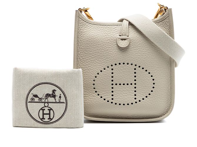 Hermès Gray Clemence Evelyne I TPM 16 Marrone Grigio - vista 7