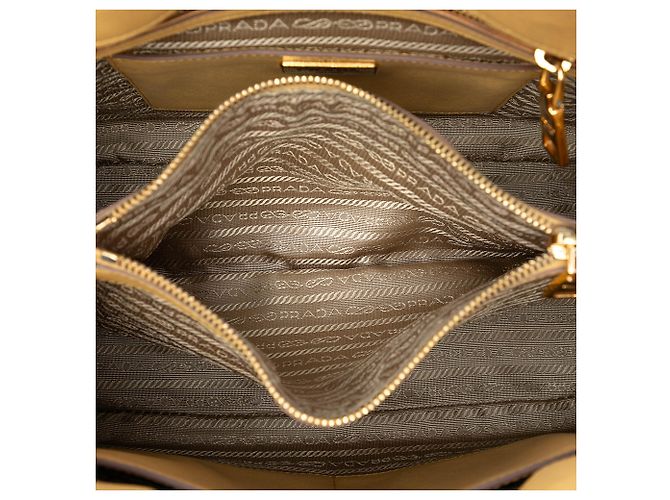 Borsa Prada Brown Medium Bicolor Saffiano Lux Promenade Marrone - vista 4