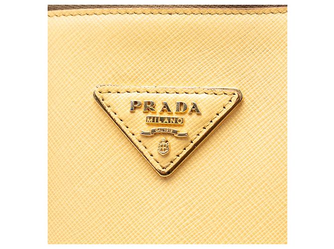 Borsa Prada Brown Medium Bicolor Saffiano Lux Promenade Marrone - vista 5