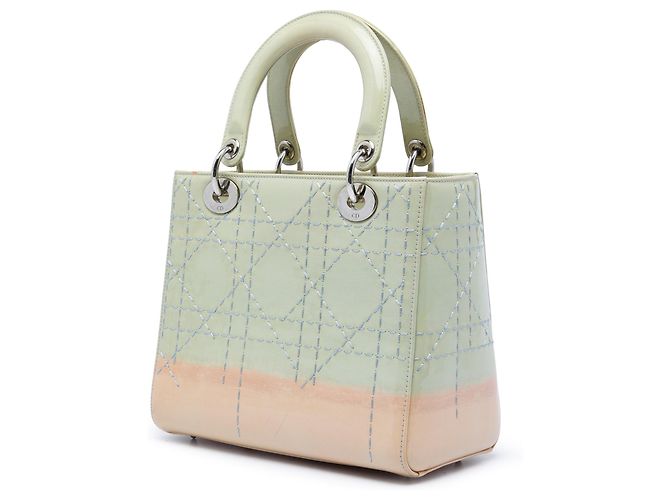 Lady Dior in vernice Cannage Ombre verde Medium Verde chiaro - vista 2