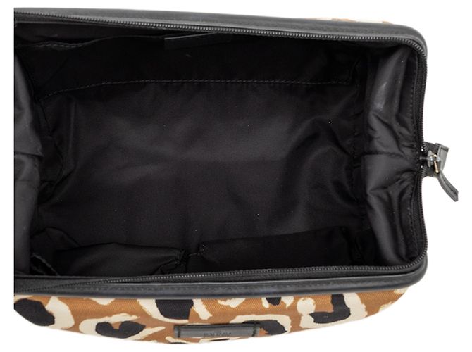 Pochette Gucci de lona con estampado de leopardo marrón Castaño - vista 4