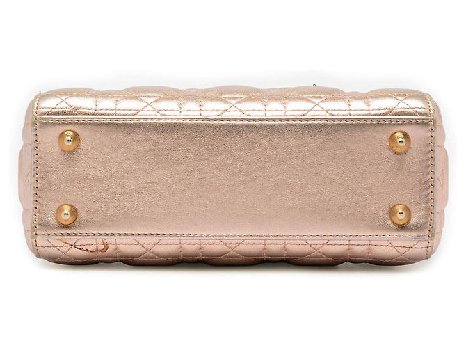 Dior Gold Small Metallic Lambskin Cannage My ABCDior Lady Dior D'oro - vista 3