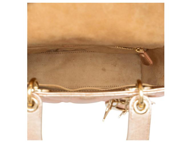 Dior Gold Small Metallic Lambskin Cannage My ABCDior Lady Dior D'oro - vista 4