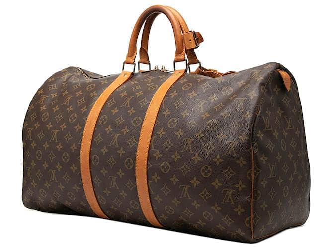 Louis Vuitton Marrone Monogram Keepall 55 - vista 2