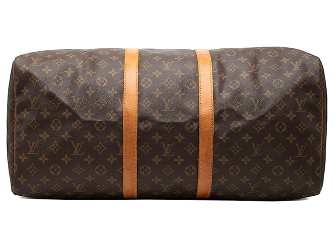 Louis Vuitton Marrone Monogram Keepall 55 - vista 3
