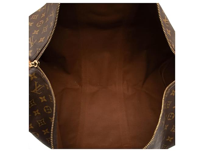 Louis Vuitton Marrone Monogram Keepall 55 - vista 4