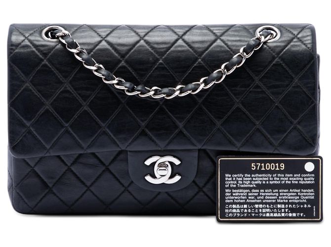 Chanel Black Medium Classic Lambskin Double Flap Noir - vue 7