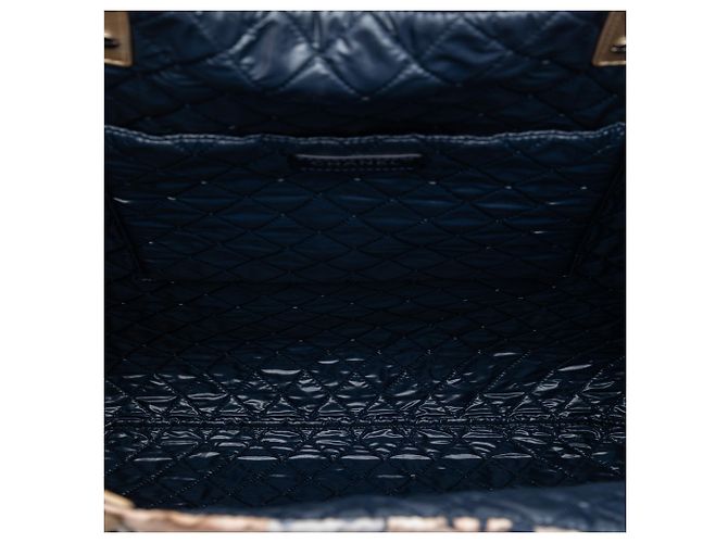 Tote Chanel Blue Large Nylon Cat Emoticon Shopping Blu navy - vista 4