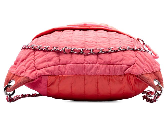 Zaino convertibile Chanel Coco Neige in nylon trapuntato verticale CC multicolore rosa Large - vista 3