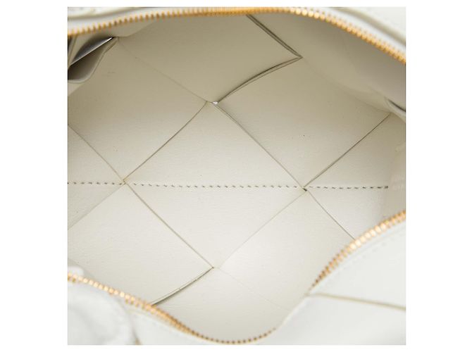 Cassette Borsa camera mini in agnello Intrecciato bianco Bottega Veneta - vista 4