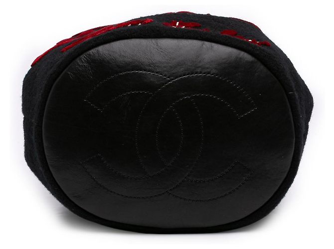 Borsa bucket in lana Chanel Black Paris Hamburg Nero - vista 3
