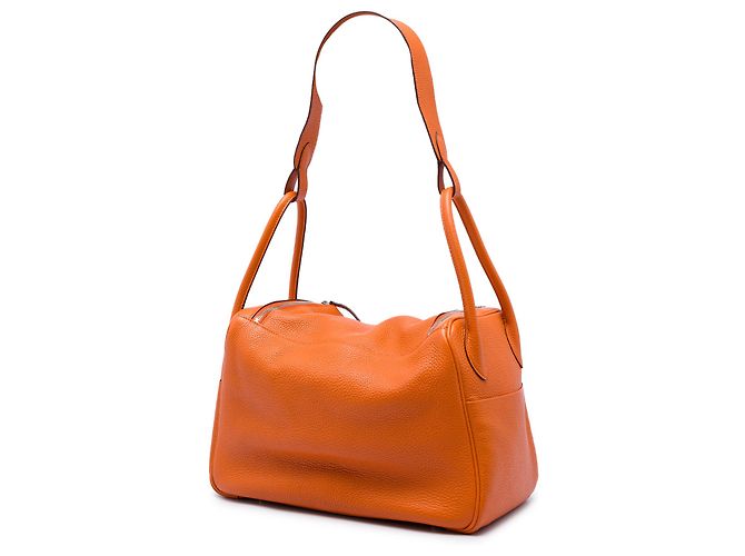 Hermès Orange Clemence Lindy 34 Arancione - vista 2