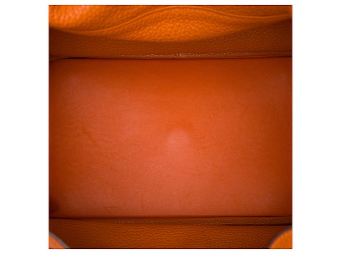 Hermès Orange Clemence Lindy 34 Arancione - vista 4