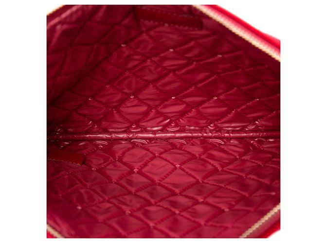 Clutch Chanel Red Medium CC Quilted Velvet O Case Rosso - vista 4