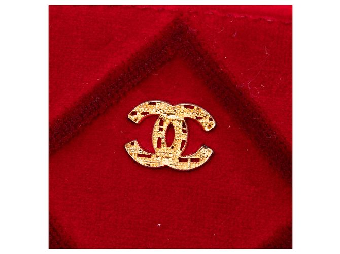 Clutch Chanel Red Medium CC Quilted Velvet O Case Rosso - vista 5