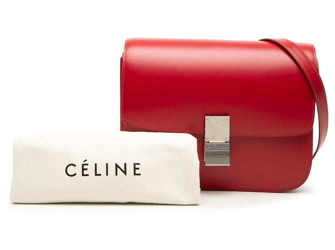 Céline Celine Red Medium Calfskin Classic Box Rot - Ansicht 8