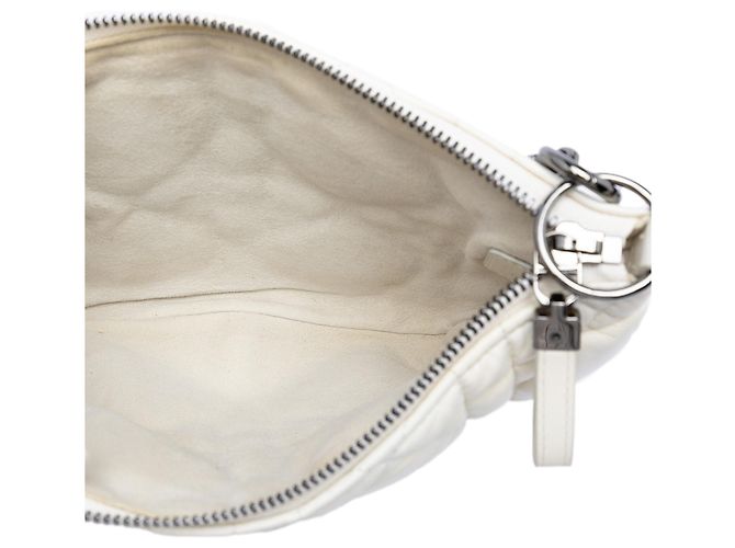 Borsa Dior Caro Tulip in pelle di vitello bianco con macrocannage Dior Mini - vista 4