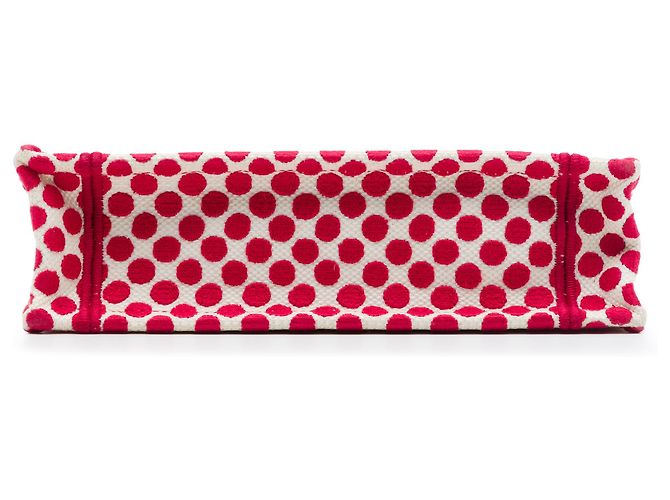 Dior Red DiorAmour Mini Book Tote aus bestickter Canvas mit Punkten Rot - Ansicht 3