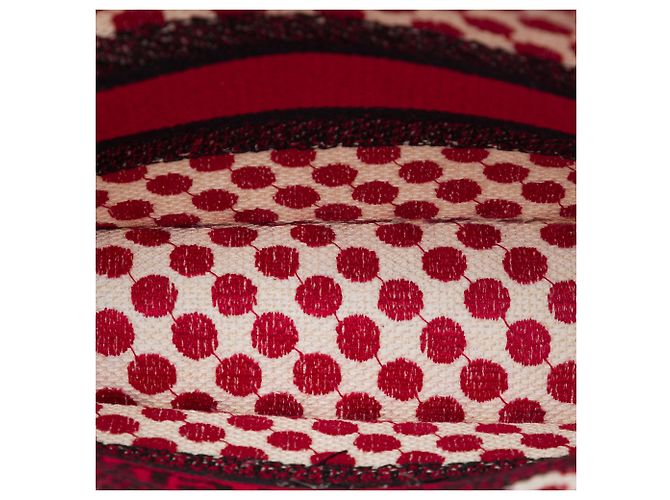 Dior Red DiorAmour Mini Book Tote aus bestickter Canvas mit Punkten Rot - Ansicht 4