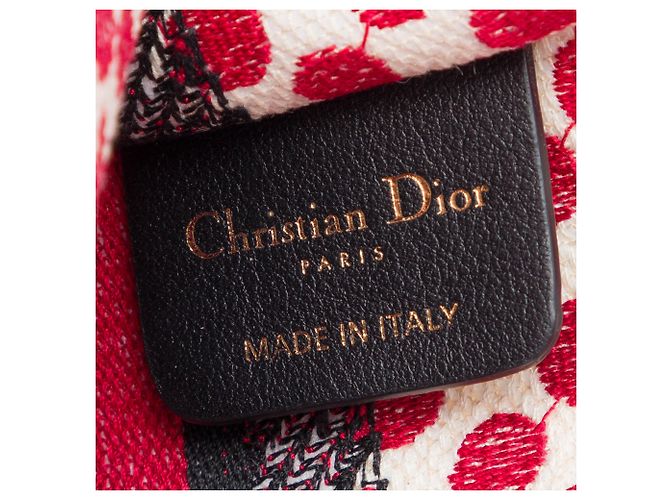 Dior Red DiorAmour Mini Book Tote aus bestickter Canvas mit Punkten Rot - Ansicht 5