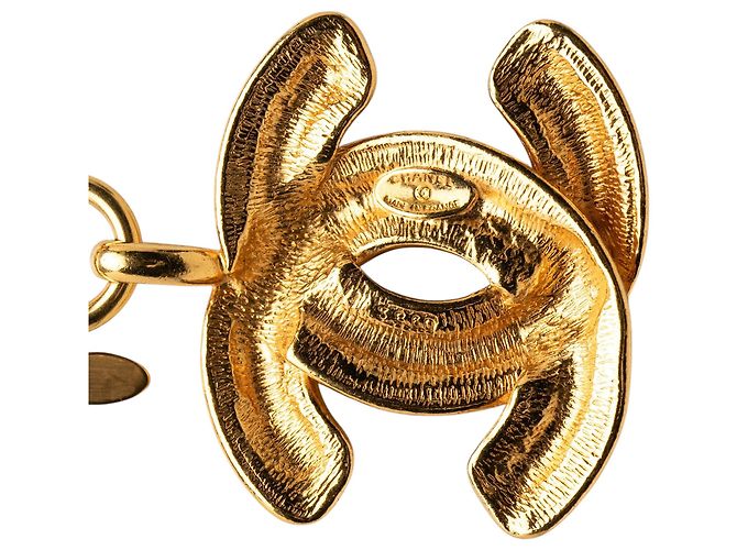 Collana con pendente trapuntato Chanel Gold CC placcato oro D'oro - vista 4