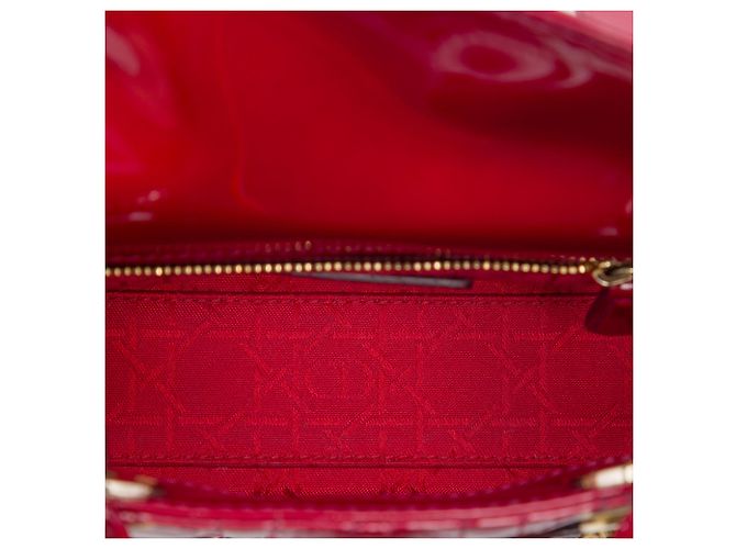 Lady Dior mini in vernice rosso cannage Bordò - vista 4