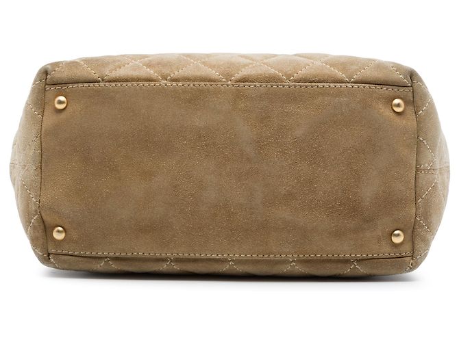 Tote Shopping Chanel Beige Mini CC em camurça acolchoada Bege - vista 3