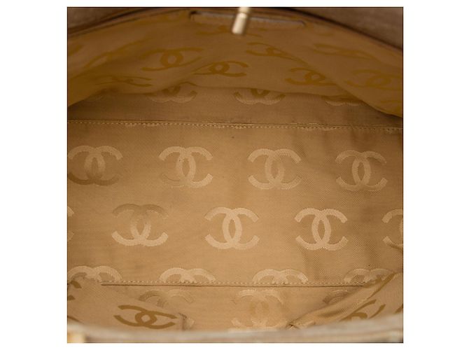 Tote Shopping Chanel Beige Mini CC em camurça acolchoada Bege - vista 4
