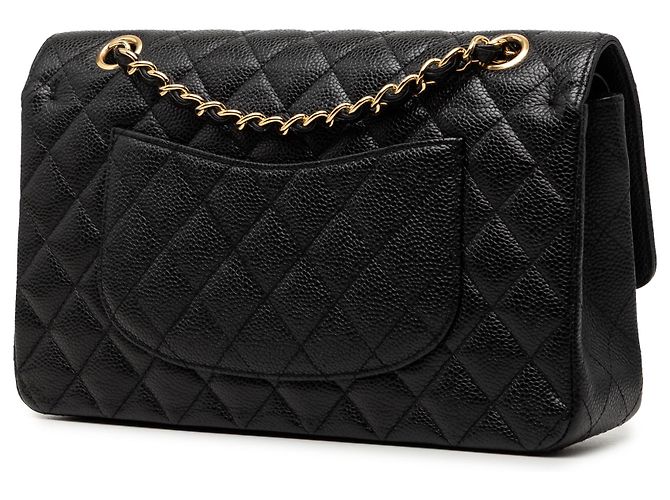 Chanel Black Medium Classic Caviar Double Flap Nero - vista 2