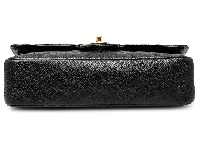 Chanel Black Medium Classic Caviar Double Flap Nero - vista 3