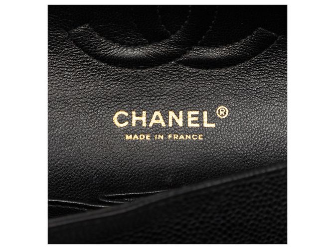Chanel Black Medium Classic Caviar Double Flap Nero - vista 5