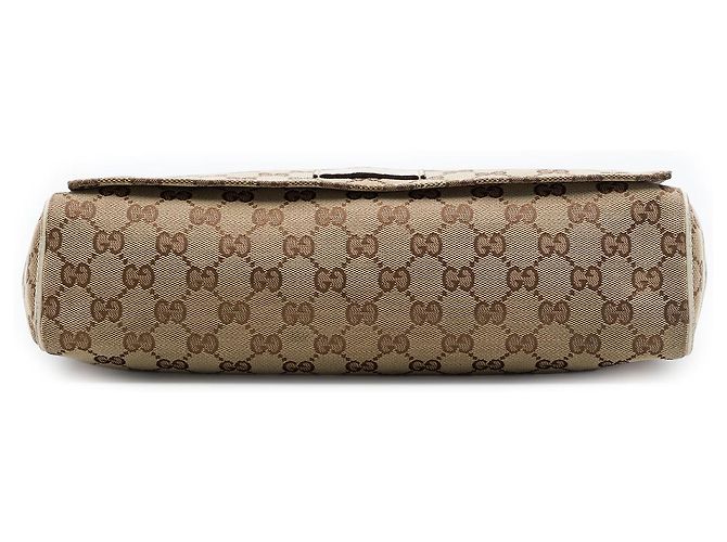 Borsa a tracolla Gucci in tela GG beige - vista 3