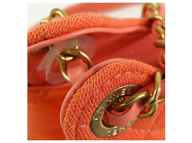 Chanel Orange Small Quilted Jersey Wavy CC Hobo Arancione - vista 8