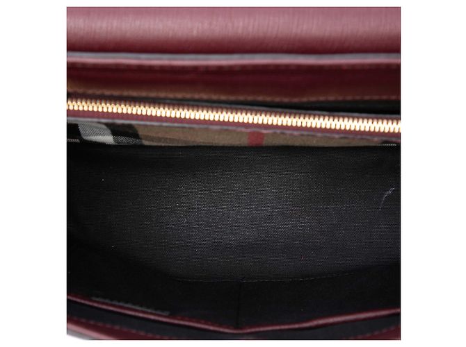 Borsa Camberley in pelle Burberry Red Medium House Check con profili Rosso Bordò - vista 4