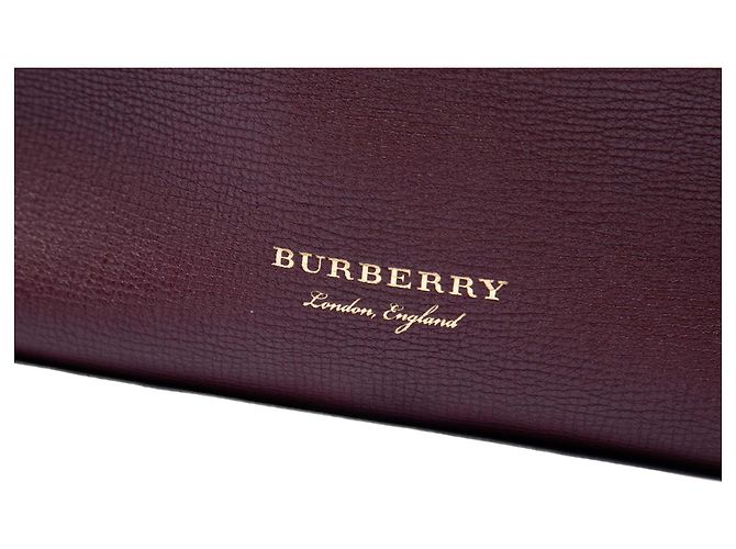 Borsa Camberley in pelle Burberry Red Medium House Check con profili Rosso Bordò - vista 5