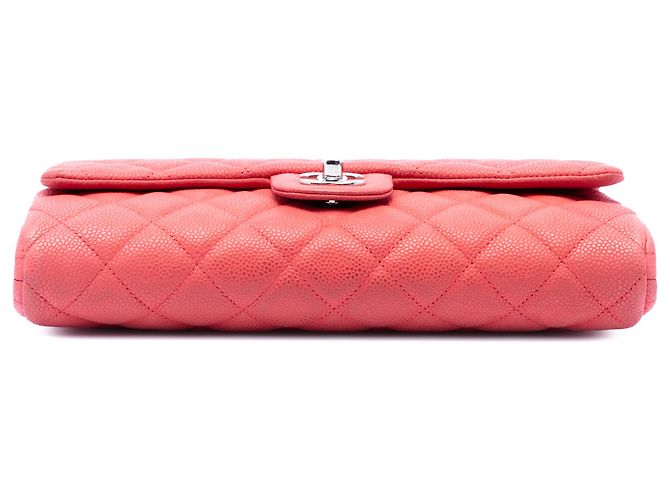 Clutch Chanel Pink Quilted Caviar Flap con Catena Rosa - vista 3