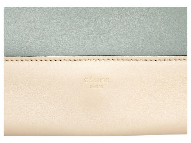 Céline Borsa a tracolla con struttura in pelle di vitello liscia lucida blu Medium di Celine Blu chiaro - vista 5
