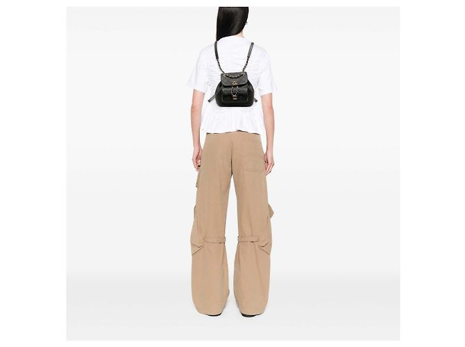 Chanel Duma Rucksack aus schwarzem Lammleder, Größe Small - Ansicht 7
