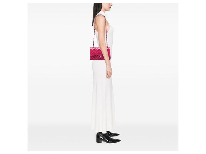 Chanel Rosa Medium Classic Lambskin Double Flap - vista 5