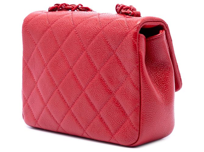 Chanel Red Mini Square Caviar Incognito Flap Rosso - vista 2