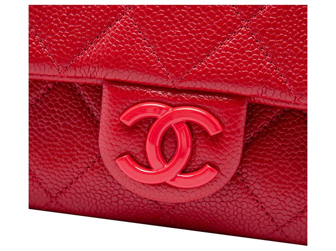 Chanel Red Mini Square Caviar Incognito Flap Rosso - vista 5