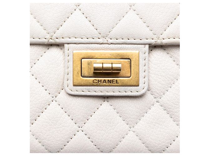 Chanel White Medium Quilted Goatskin Reissue 2.55 Rita Flap Bianco - vista 5