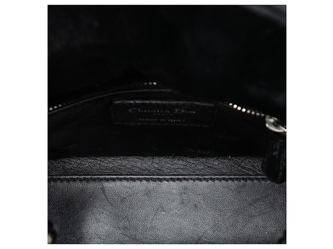 Dior Mini Nero Satin Cannage Decorato con Cristalli Lady Dior - vista 4