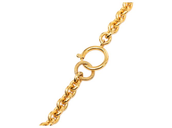 Collana con pendente Chanel Gold CC a nastro placcato oro D'oro - vista 4